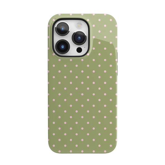 Pink Matcha Mini Polka Dots iPhone Case