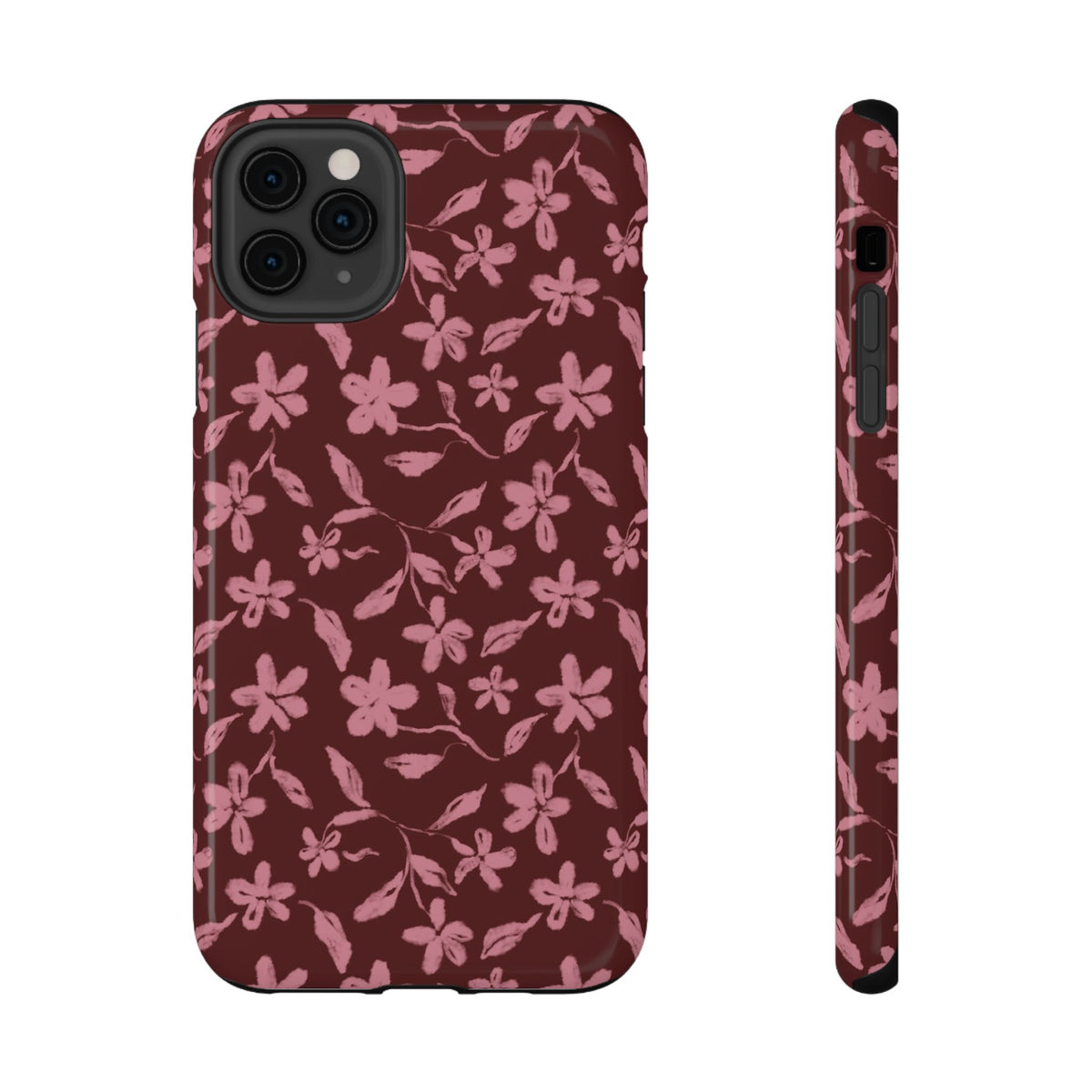 Burgundy Petals iPhone Case