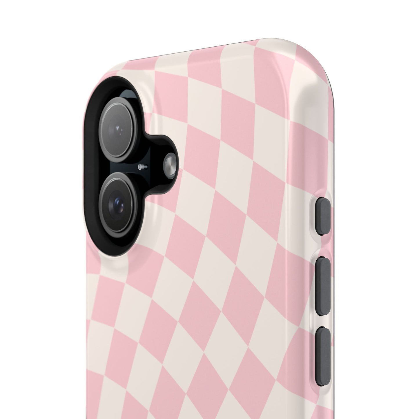 Pink & Beige Wavy Checkered iPhone Case