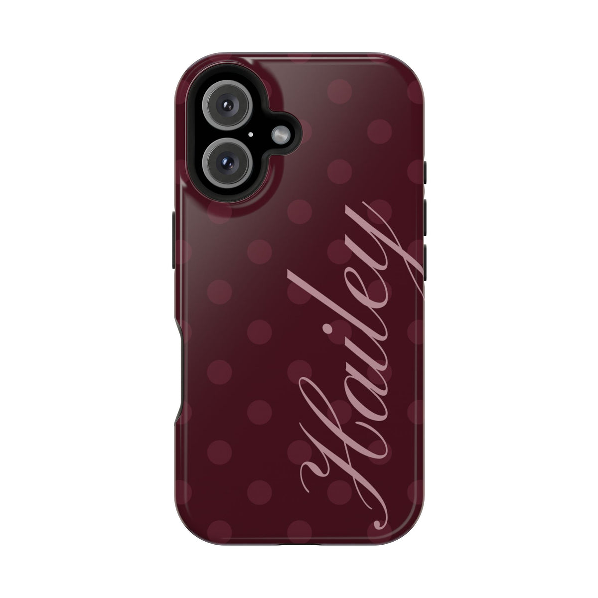 Custom Burgundy Polka Dots iPhone Case