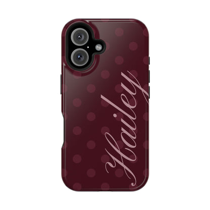 Custom Burgundy Polka Dots iPhone Case