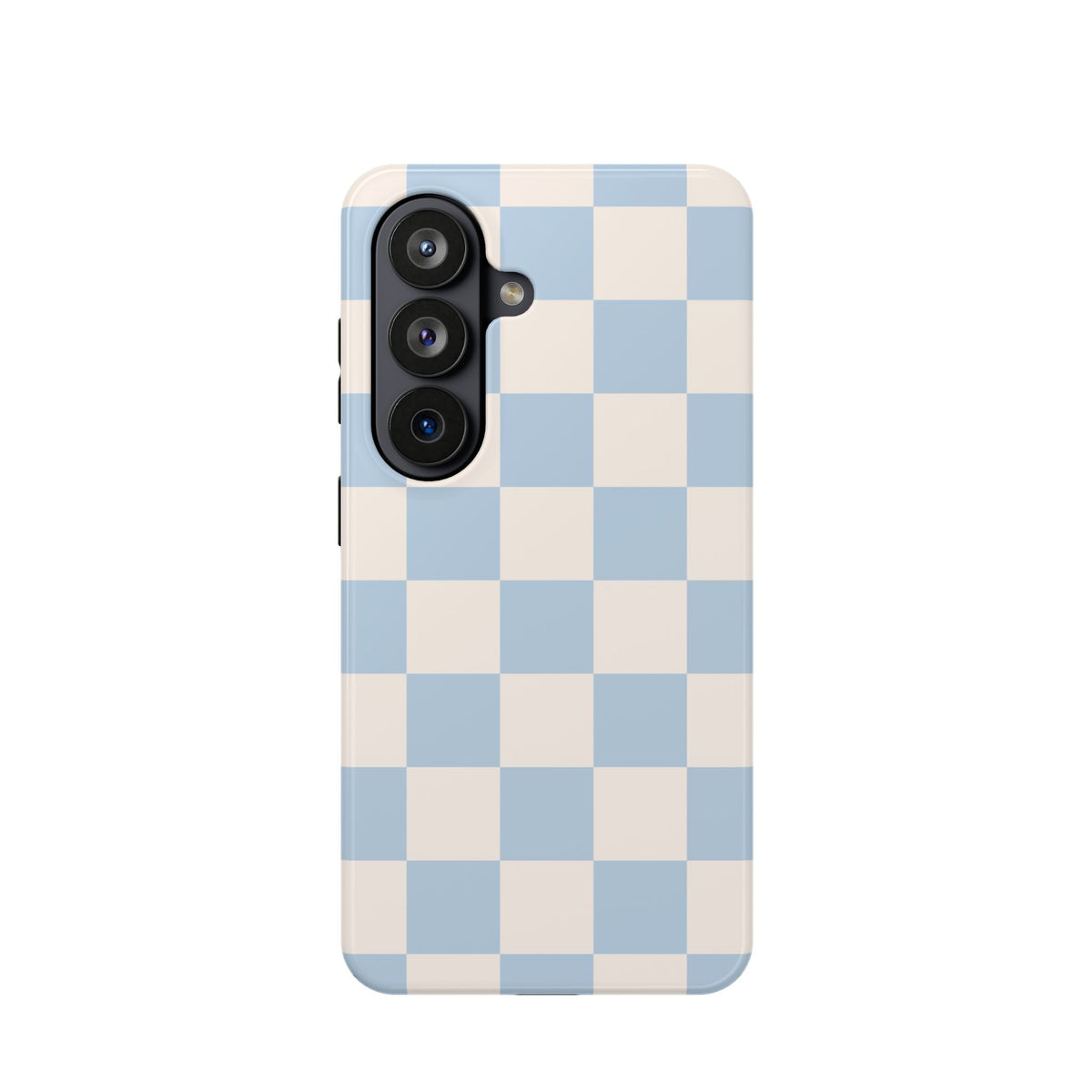 Light Blue & Beige Checkered Samsung Case