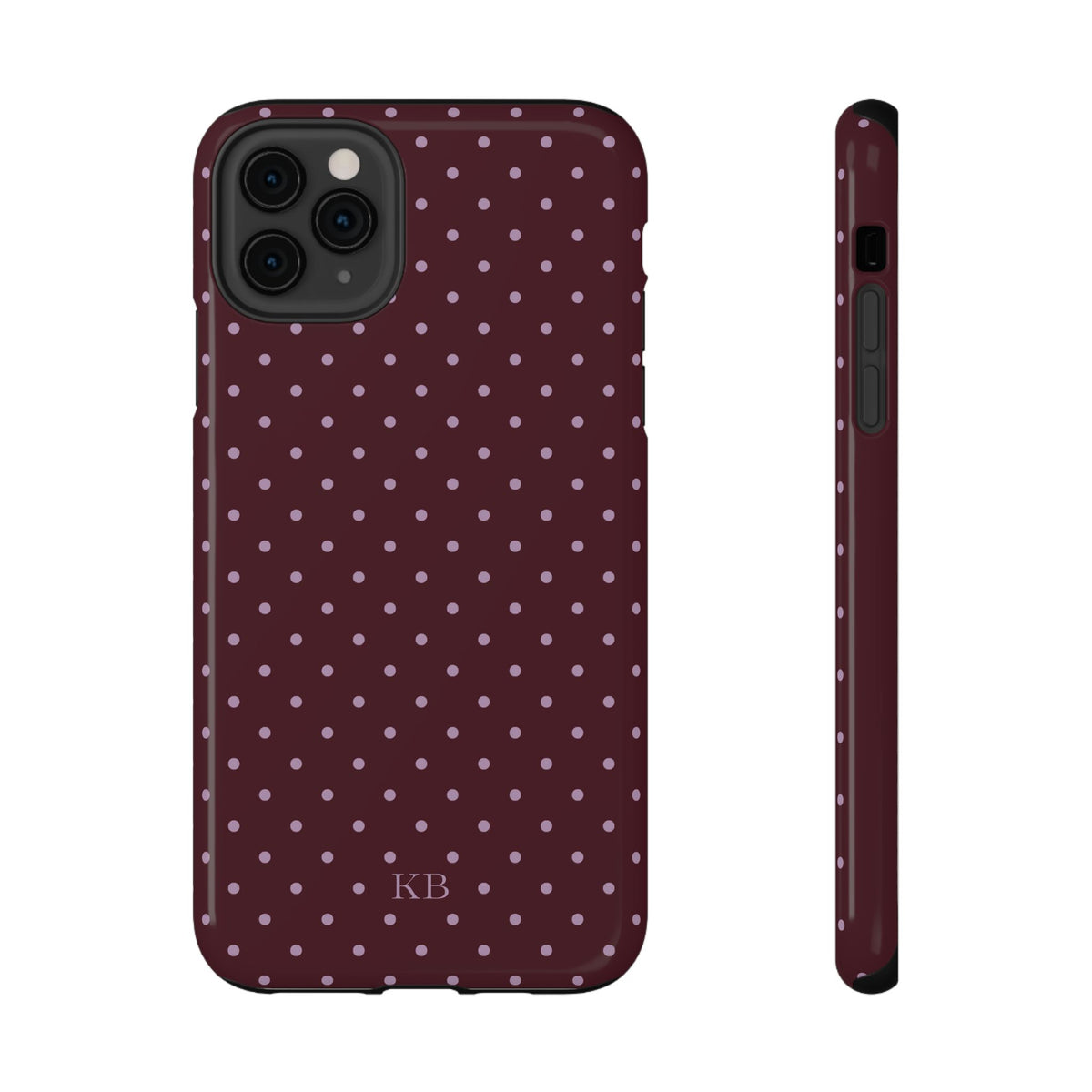 Custom Burgundy & Violet Mini Dots iPhone Case