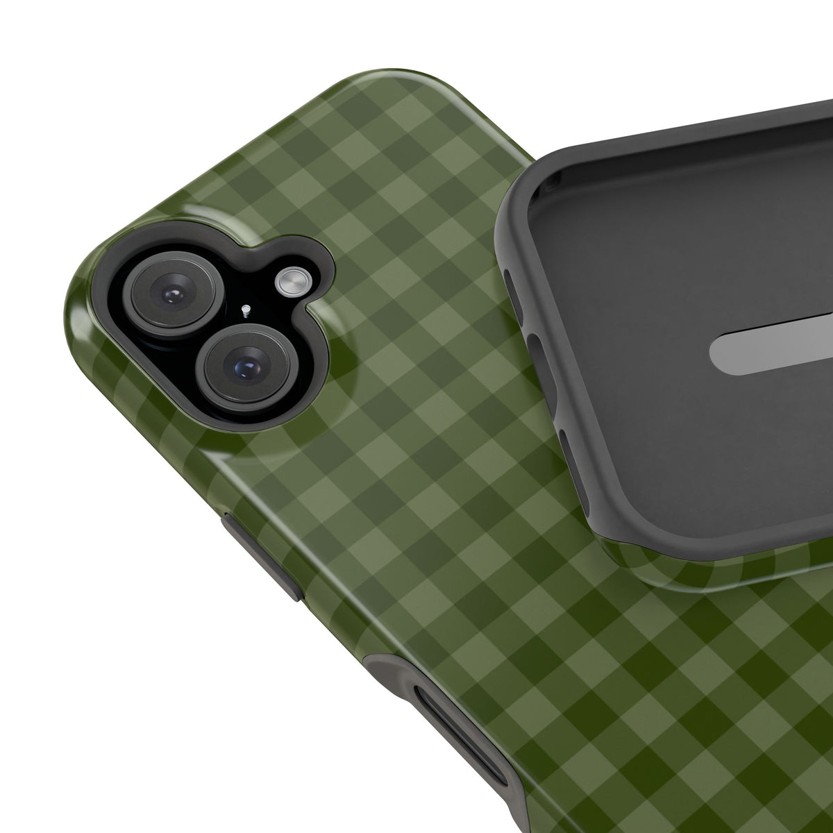 Green Gingham iPhone Case