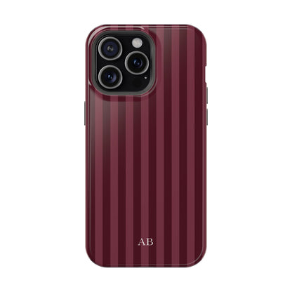 Custom Burgundy Stripes iPhone Case