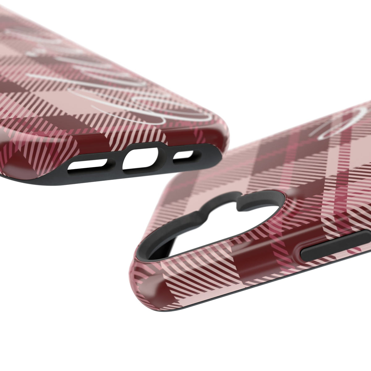 Custom Burgundy Plaid iPhone Case