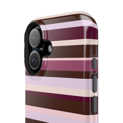 Berry Mocha Stripes iPhone Case