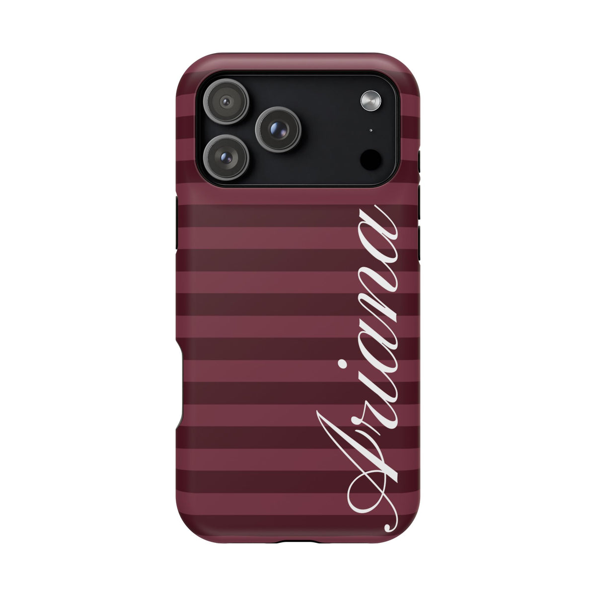 Custom Burgundy Classic Striped iPhone Case