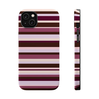 Berry Mocha Stripes iPhone Case