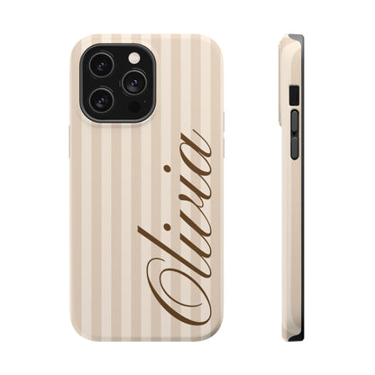 Custom Beige Stripes iPhone Case