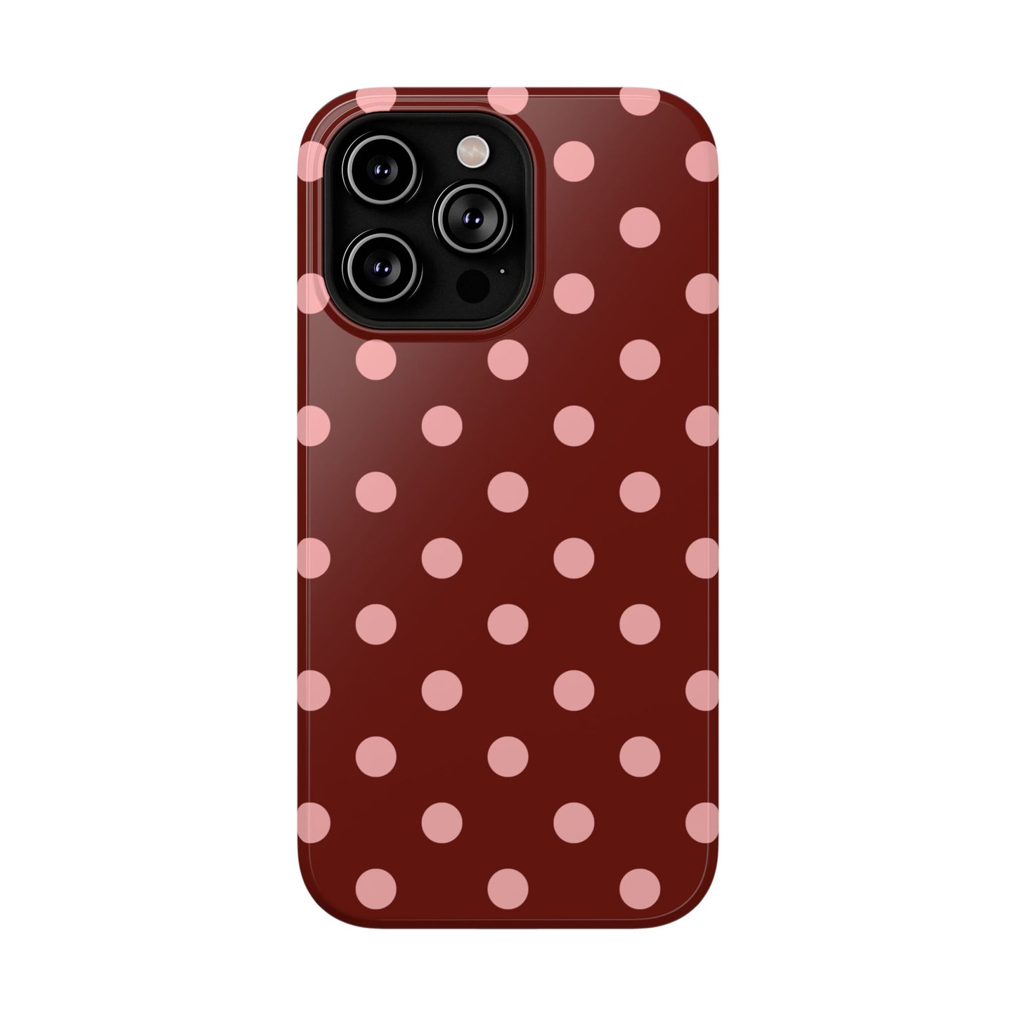 Maroon Polka Dots iPhone Case