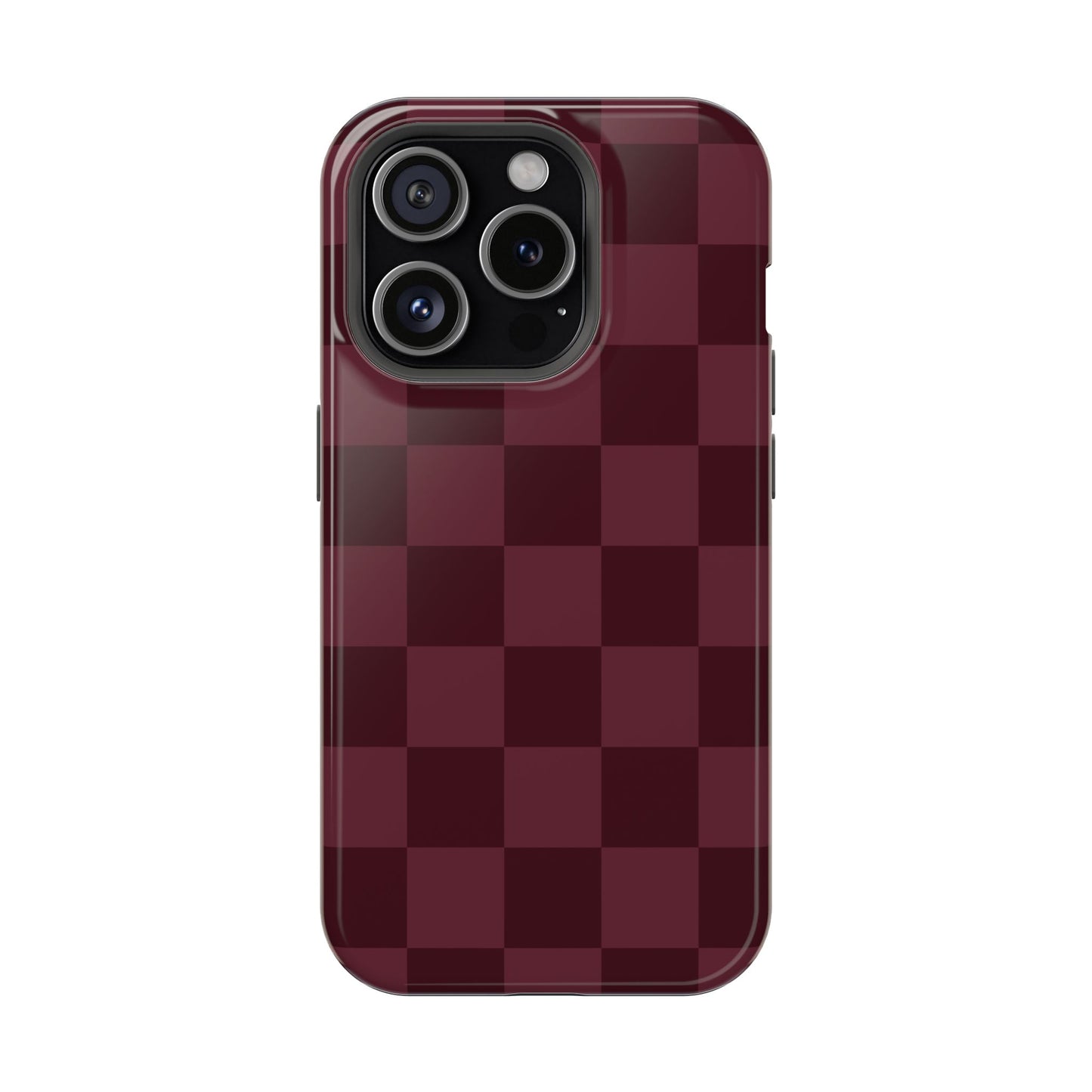 Burgundy Checkered iPhone Case