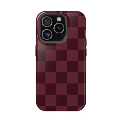 Burgundy Checkered iPhone Case