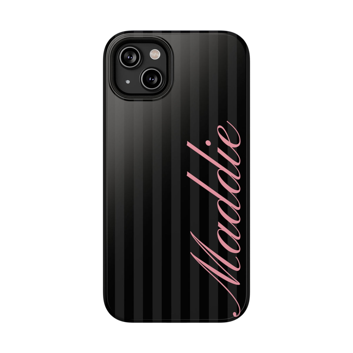 Custom Pink Black Stripes iPhone Case