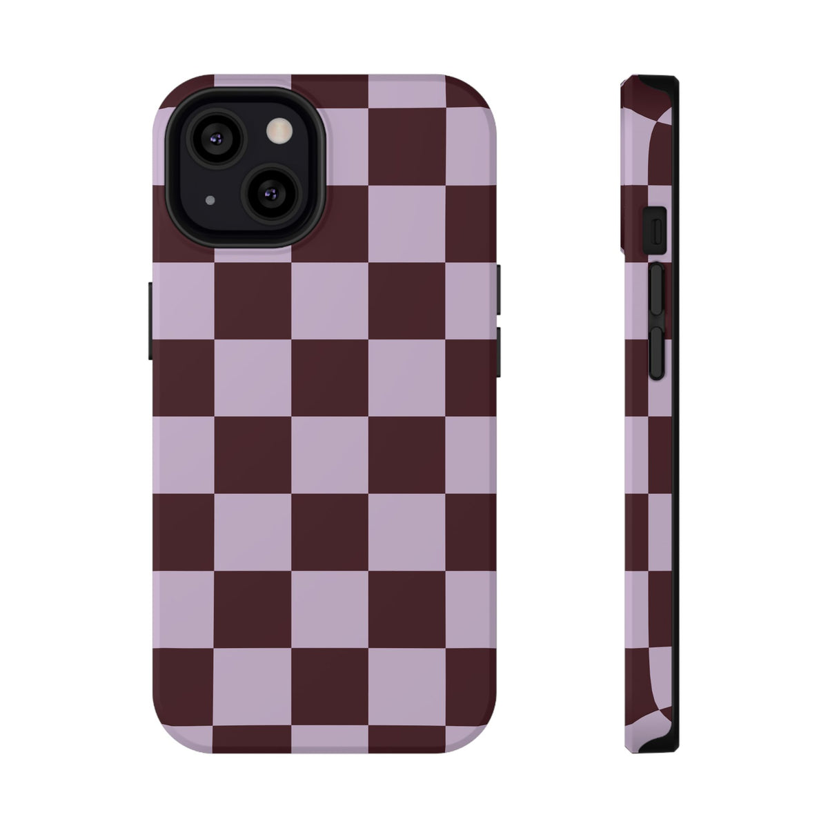 Burgundy & Violet Checkered iPhone Case