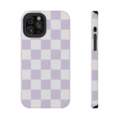 Pastel Purple Checkered iPhone Case