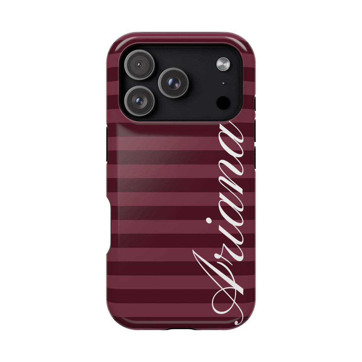 Custom Burgundy Classic Striped iPhone Case