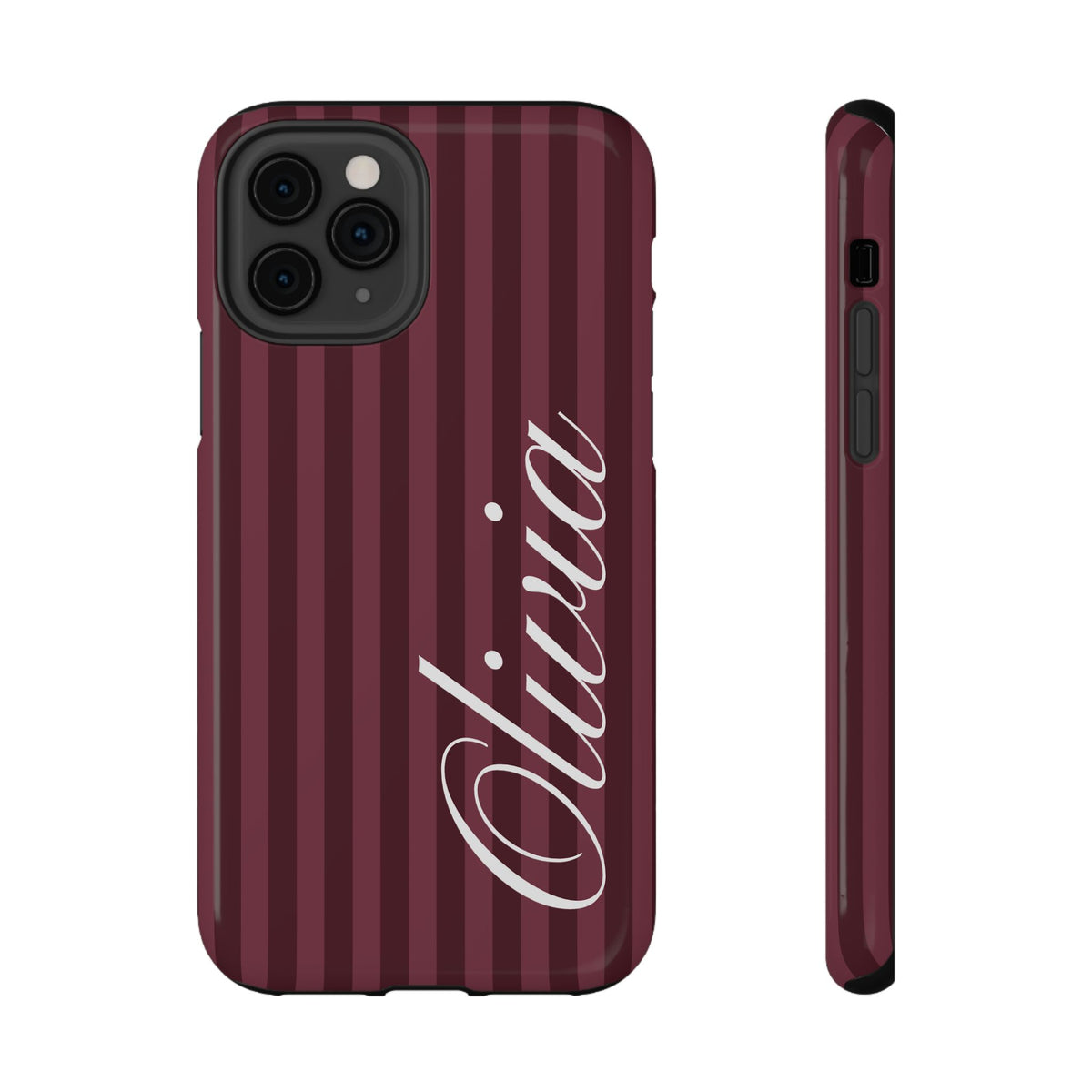 Custom Burgundy Stripes iPhone Case