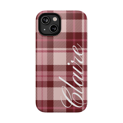 Custom Burgundy Plaid iPhone Case