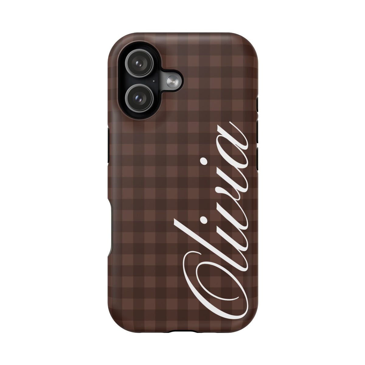 Custom Brown Gingham iPhone Case