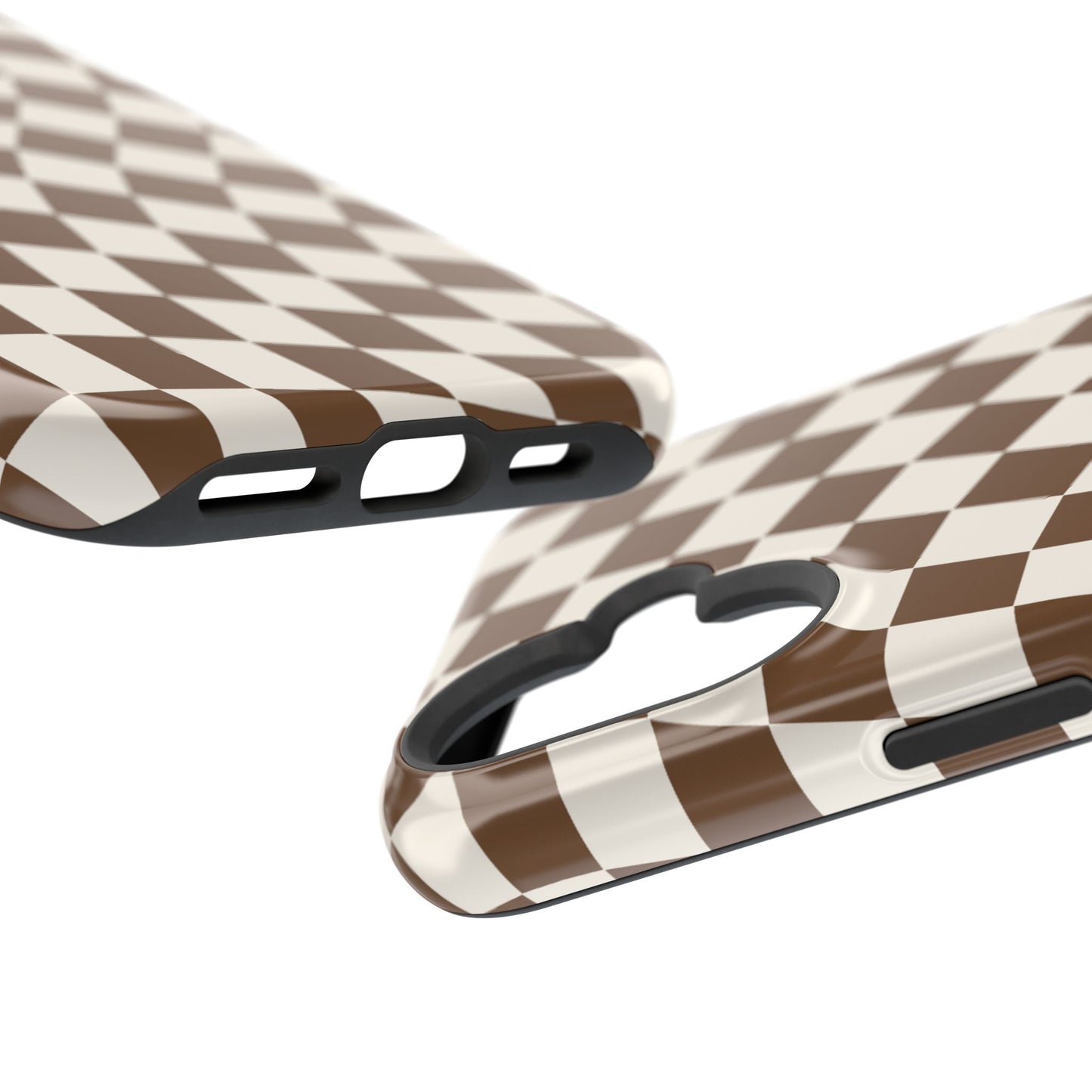 Brown Wavy Checkered iPhone Case
