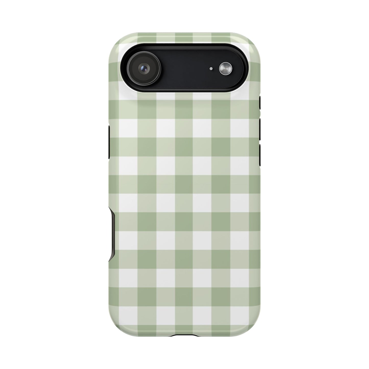 Green Gingham iPhone Case