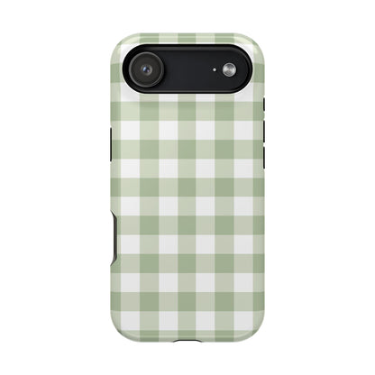 Green Gingham iPhone Case
