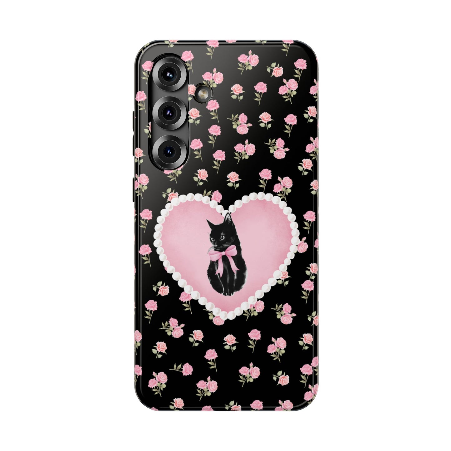 Black Féline Roses Samsung Case