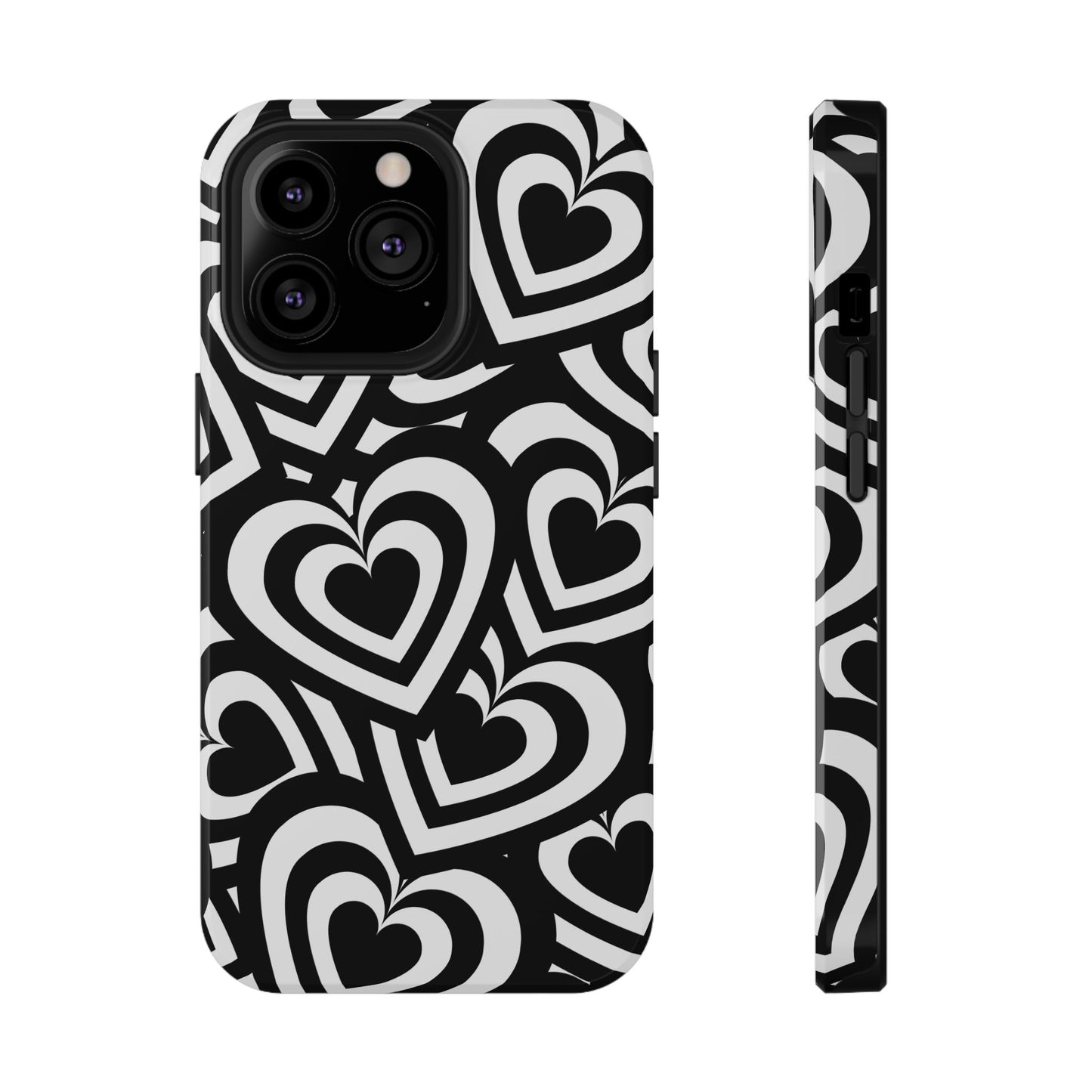 Black & White Hearts iPhone Case
