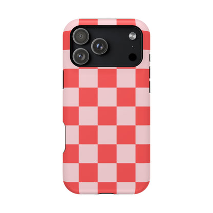 Red & Pink Checkered iPhone Case