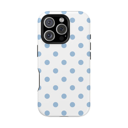 Blue Clouds Polka Dots iPhone Case