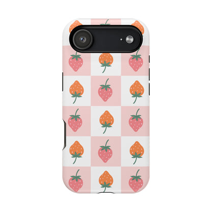 Strawberry Checkered iPhone Case