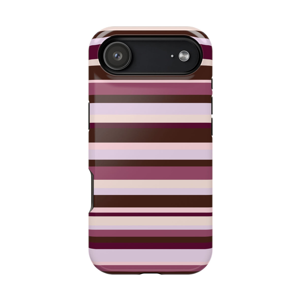 Berry Mocha Stripes iPhone Case