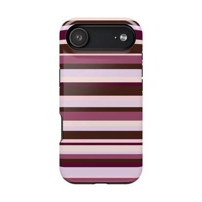 Berry Mocha Stripes iPhone Case