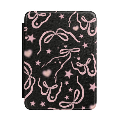 Black Cosmic Bows Kindle Case
