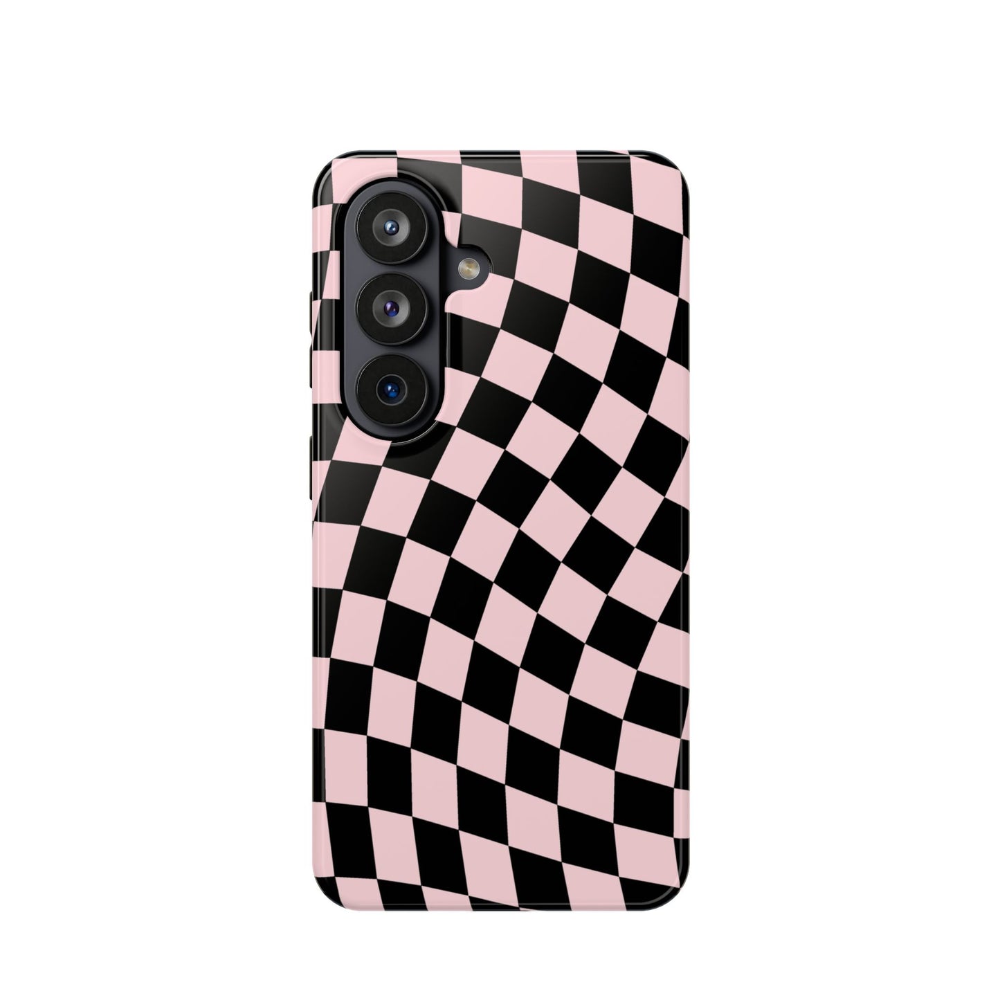 Pink & Black Wavy Checkered Samsung Case
