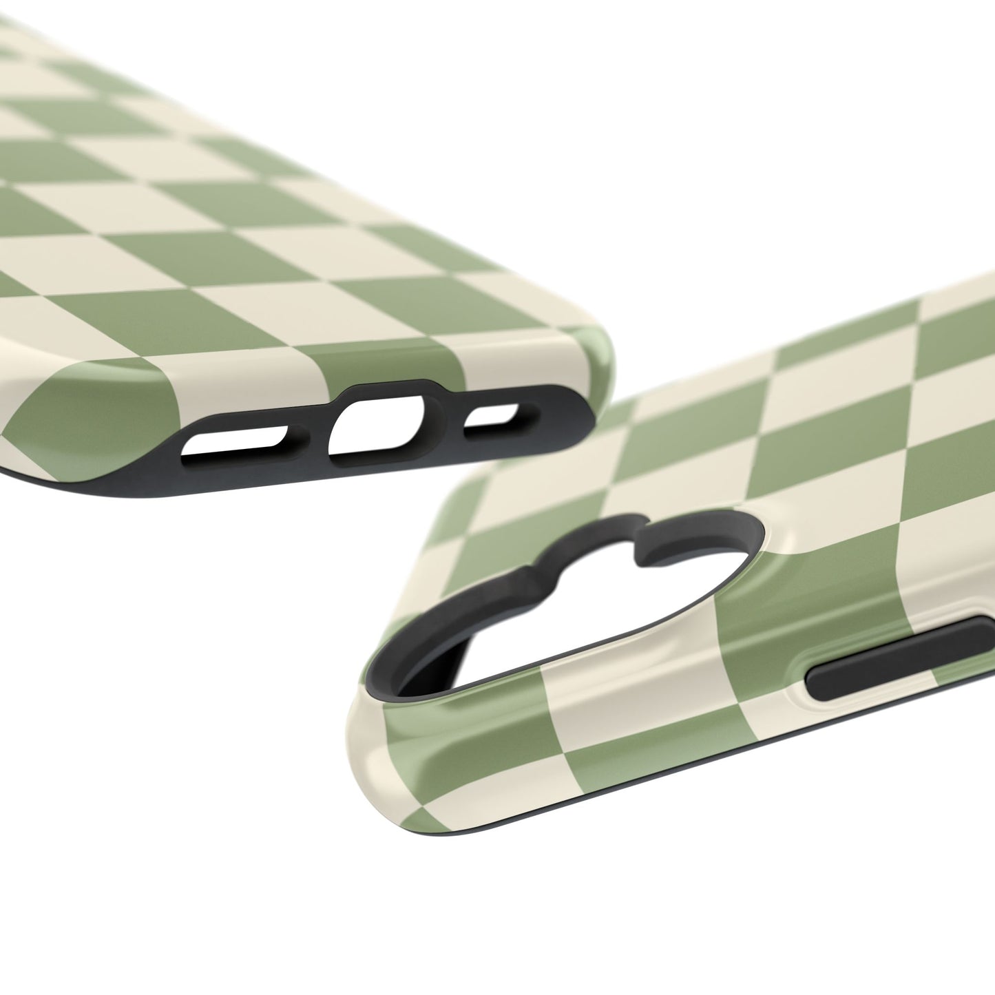 Green & Beige Checkered iPhone Case