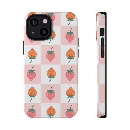 Strawberry Checkered iPhone Case