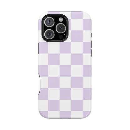 Pastel Purple Checkered iPhone Case