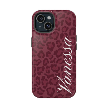 Custom Burgundy Leopard iPhone Case