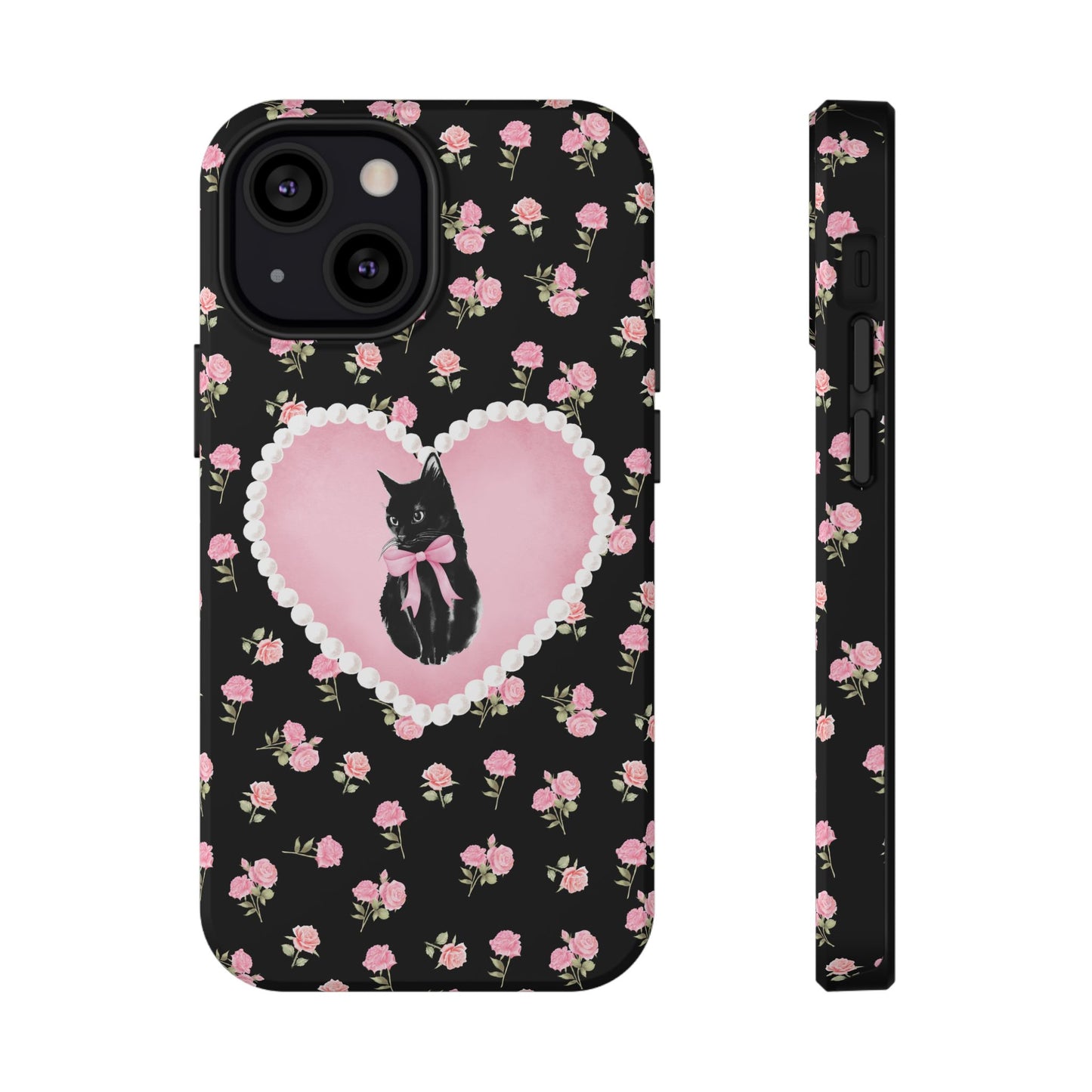 Black Féline Roses iPhone Case