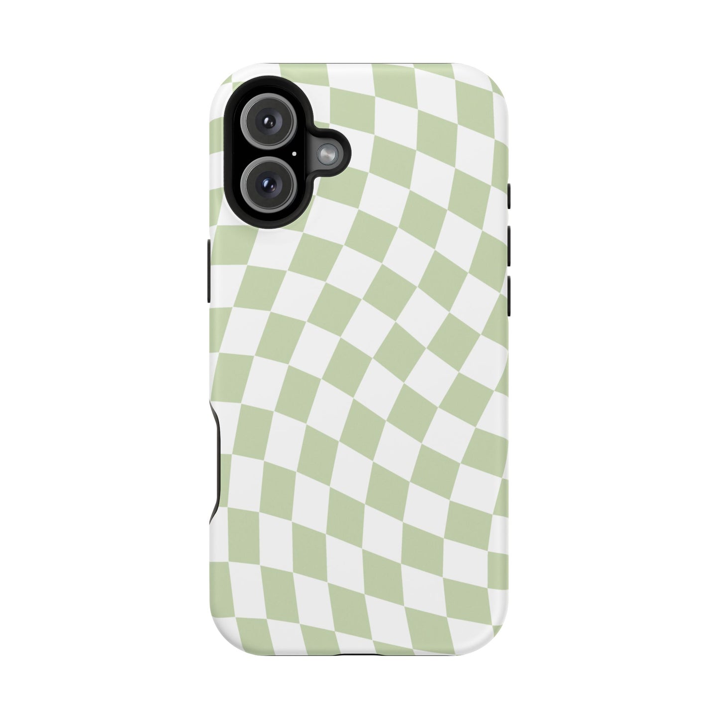 Light Green Wavy Checkered iPhone Case