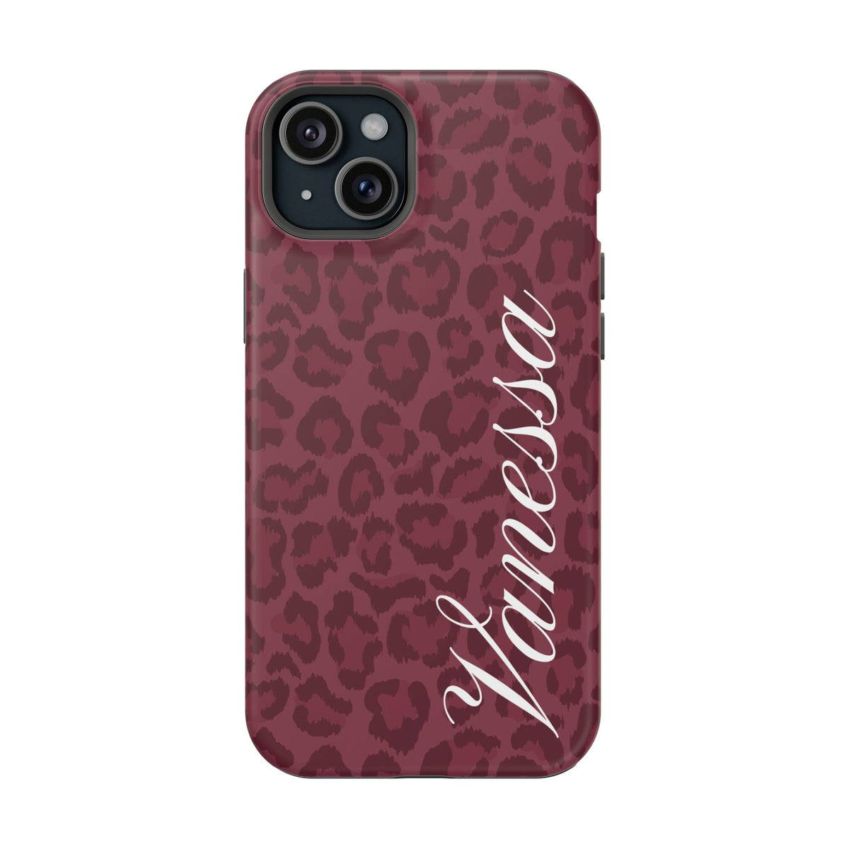 Custom Burgundy Leopard iPhone Case