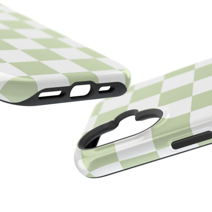 Pastel Green Checkered iPhone Case