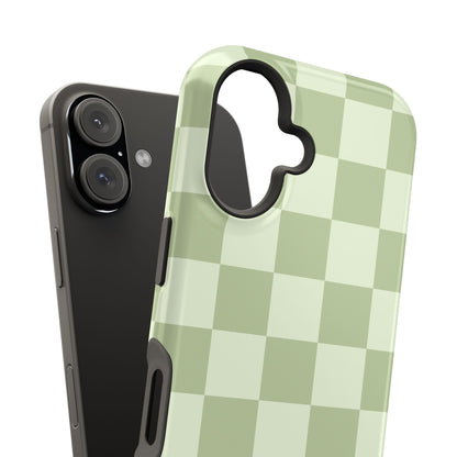 Green & Light Green Checkered iPhone Case