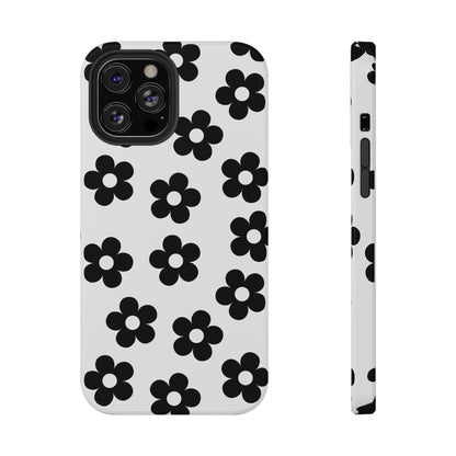 White Retro Flowers iPhone Case