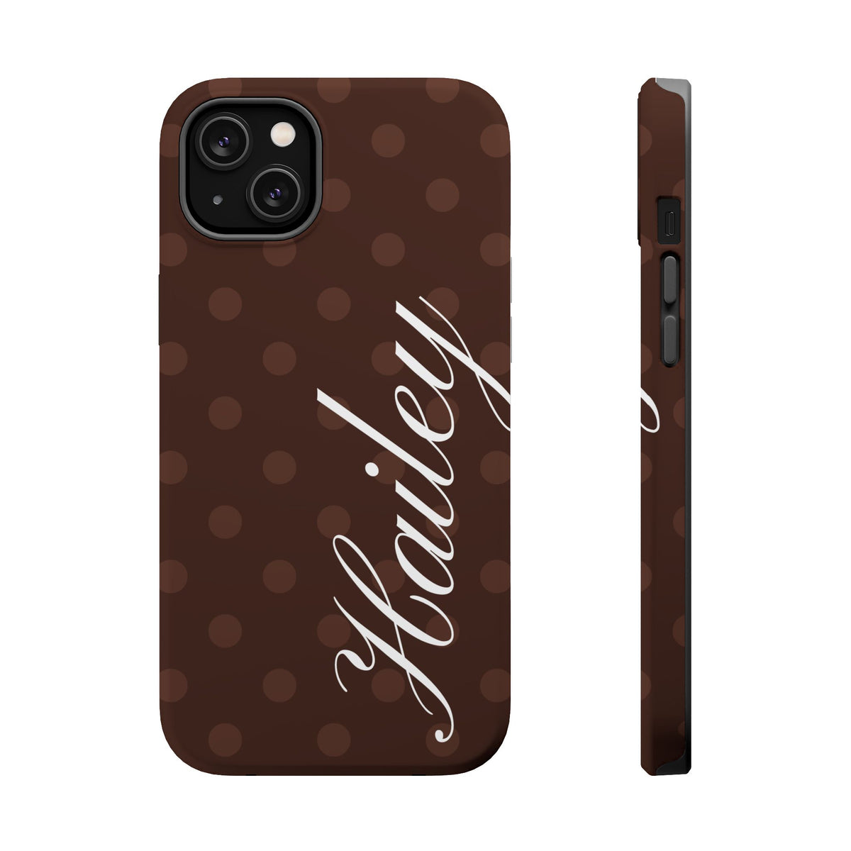 Custom Mocha Polka Dots iPhone Case