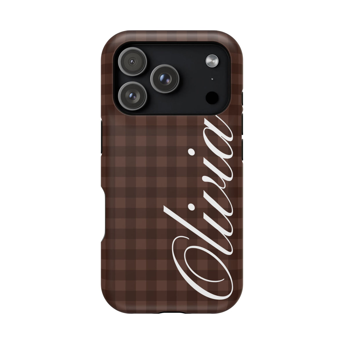 Custom Brown Gingham iPhone Case