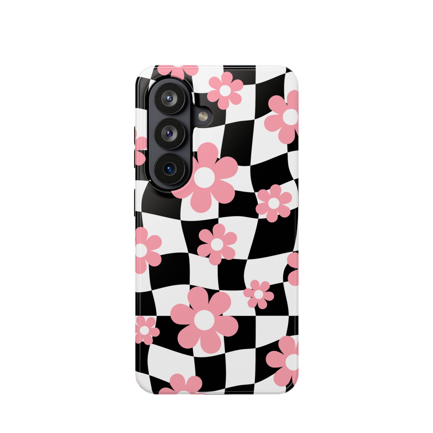 Floral Wavy Checkered Samsung Case