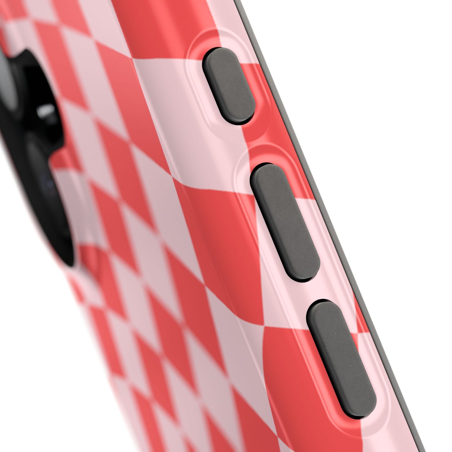 Red & Pink Wavy Checkered iPhone Case